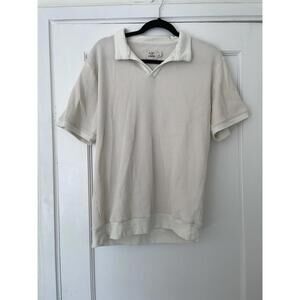 Flint and Tinder Waffle Knit Polo Natural White Sweater